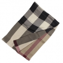 バーバリー BURBERRY シルクストール COLOUR CHECK SQUARE CORE OBLONG スモークドトレンチチェック 3830750