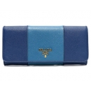 プラダ PRADA長財布 SAFFIANO COLOUR ネイビー&コバルトブルー 1M1132 2FAF F0E6O レディース
