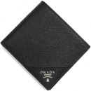 プラダ PRADA二つ折財布 SAFFIANO METAL ブラック 2MO738 QME F0002 メンズ