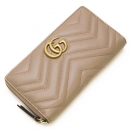 ラウンドファスナー長財布(小銭入れ付き) GG Marmont Zip Around Wallet Nude ヌードベージュ 443123 DRW1T 5729