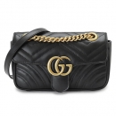 グッチ ショルダーバッグ 446744 DTDIT 1000 GUCCI クラッチバッグ/ポシェット GG MARMONT レザー ブラック