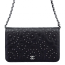 CHANEL チェーンウォレット レディース カメリア ブラック A82336 Y33171