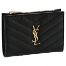 サンローラン パリ SAINT LAURENT PARIS二つ折りミニ財布 キルティングレザー モノグラム MONOGRAMME ブラック 575974 BOW01 1000