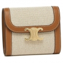 セリーヌ 三つ折り財布 トリオンフ スモールフラップ ウォレット ベージュ レディース CELINE 10D782CLD 04LV
