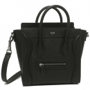 セリーヌ バッグ CELINE 189243DRU 38NO MINI LUGGAGE ラゲージ ナノ ドラムドカーフスキン ミニサイズ レディース ハンドバッグ ショルダーバッグ 無地 BLACK 黒