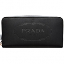 PRADA ラウンドファスナー長財布 レディ?ス ユニセックス NYLON JACQUARD+ 1ML506 ブラック