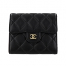 CHANEL 三つ折り財布 レディース ブラック AP0231 Y01295 C3906