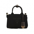 Prada(プラダ) コピー 1BA038 V 8OM 2CYA プラダ ハンドバッグ レディース カナパ CANAPA RICAMO ブラック 1BA038 V 8OM 2CYA