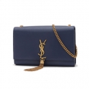 Saint Laurent コピー 354119 イブサンローラン ケイト タッセル ミディアム チェーンショルダーバッグ レザー ネイビー 354119