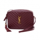 Saint Laurent コピー 612544Z YSL ルー カメラバッグ カーフスキン ボルドー ゴールド金具 612544Z