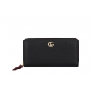GUCCI レディース財布 ブラック GGマーモント ジップアラウンドウォレット 456117 AAE5F 1062