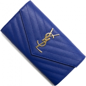 サンローランパリ 財布 モノグラム  YSL マジョレルブルー 372264 BOW01 4331 レディース