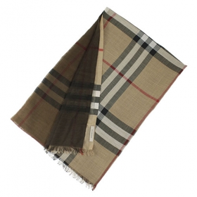 バーバリー BURBERRY ストール シルク混ストールキャメルチェック（グラデーション） MU OMB GAUZE GI CHK 3943706