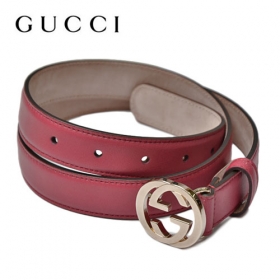 グッチ GUCCI インターロッキングGバックル レザー ベルト ダークピンク [レディース] 370717 AP00G 5529