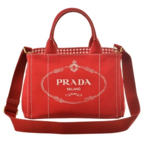 プラダ PRADA 2017年春夏新作 CANAPA　カナパ　キャンバス　トートバッグ 2WAYトートバッグ レッド系 チェック柄 1BG439 ZKIOOX 011