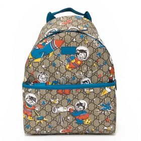 グッチ GUCCI Children's チルドレンズ リュックサック GG space cats backpack GG Supreme/Blue ベージュ/ブルー 271327 9CU4N 9763