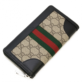 グッチ GUCCI ラウンドファスナー長財布 GG SUPREME CANVAS GGスプリーム キャンバス ベージュ/ブラック/レッド/グリーン 388386 KHN4N 9678