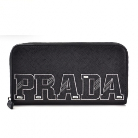 プラダ PRADA ブラック系 メンズ ラウンドファスナー長財布 ブラック系 2ML317 2EC4 002