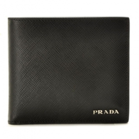 プラダ PRADA メンズ 財布 サフィアーノ saffiano メンズ 二つ折り財布 ブラック 2MO738 C5S D9A
