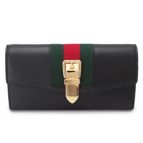 グッチ 長財布 476084 CWLSG 1060 GUCCI 二つ折り長財布 SYLVIE/シルヴィ レザー ブラック