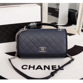 シャネル バッグ レザー CHANEL 2WAYバッグ ハンド ショルダーバッグ ネイビー AFC180666945-B