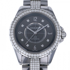 シャネル J12 クロマティック　ダイヤモンドブレスレット H3106 グレー文字盤 メンズ 腕時計