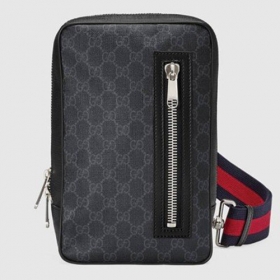 グッチ GUCCI ソフト GGスプリーム ベルトバッグ（478325 K9RRN 1095）ブラック/グレー