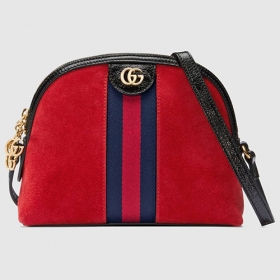 グッチ GUCCI〔オフィディア〕ショルダーバッグ ハイビスカスレッド スエード （499621 D6ZYG 8670）