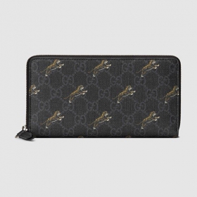 グッチ GUCCI タイガー プリント GG ジップアラウンドウォレット（575135 G2BAN 1087）ベージュ エボニー 長財布 ギフト