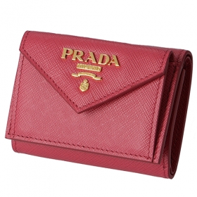 プラダ PRADA 三つ折り財布 ミニ財布 レディース サフィアーノ ピンク系 1MH021 QWA 505