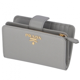 プラダ 2020年春夏新作 財布 二つ折り 折財布 サフィアーノ レディース グレー系 1ML225 QWA 424