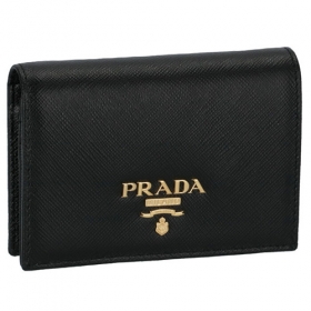 プラダ 財布 レディース 二つ折り サフィアーノ ブラック 1MV021 QWA 002