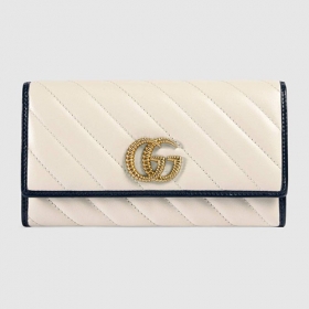 グッチ GUCCI〔GGマーモント〕コンチネンタルウォレットスタイル（573809 0OLFX 9085）ホワイト レザー