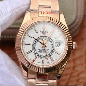 ロレックス スカイドゥエラー 自動巻き ホワイト 文字盤 ローズゴールド メンズ 腕時計 326935-0005